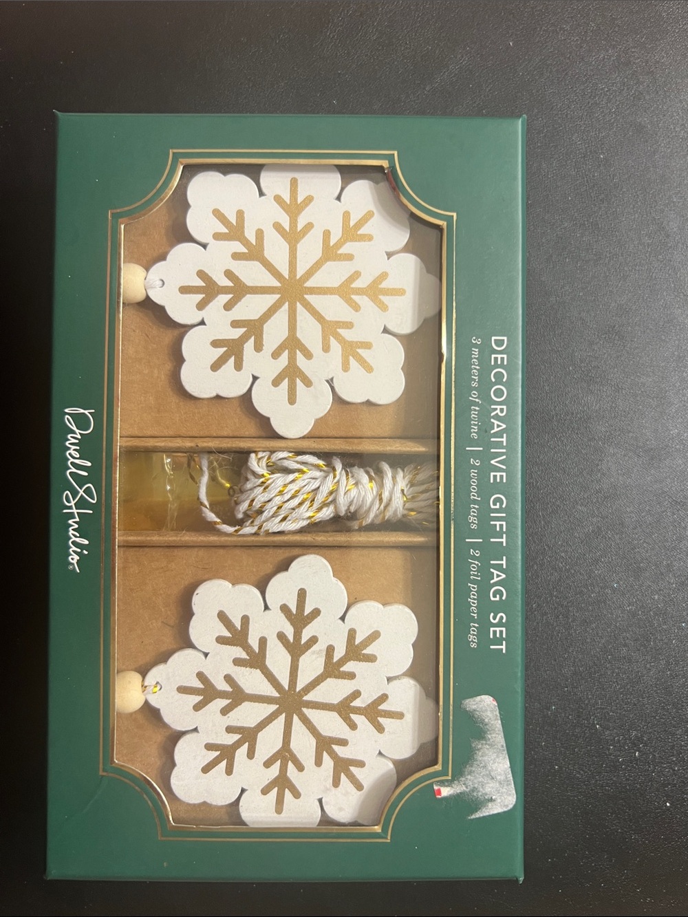 White and Gold Snowflake Decorative Gift Tag Set of 2